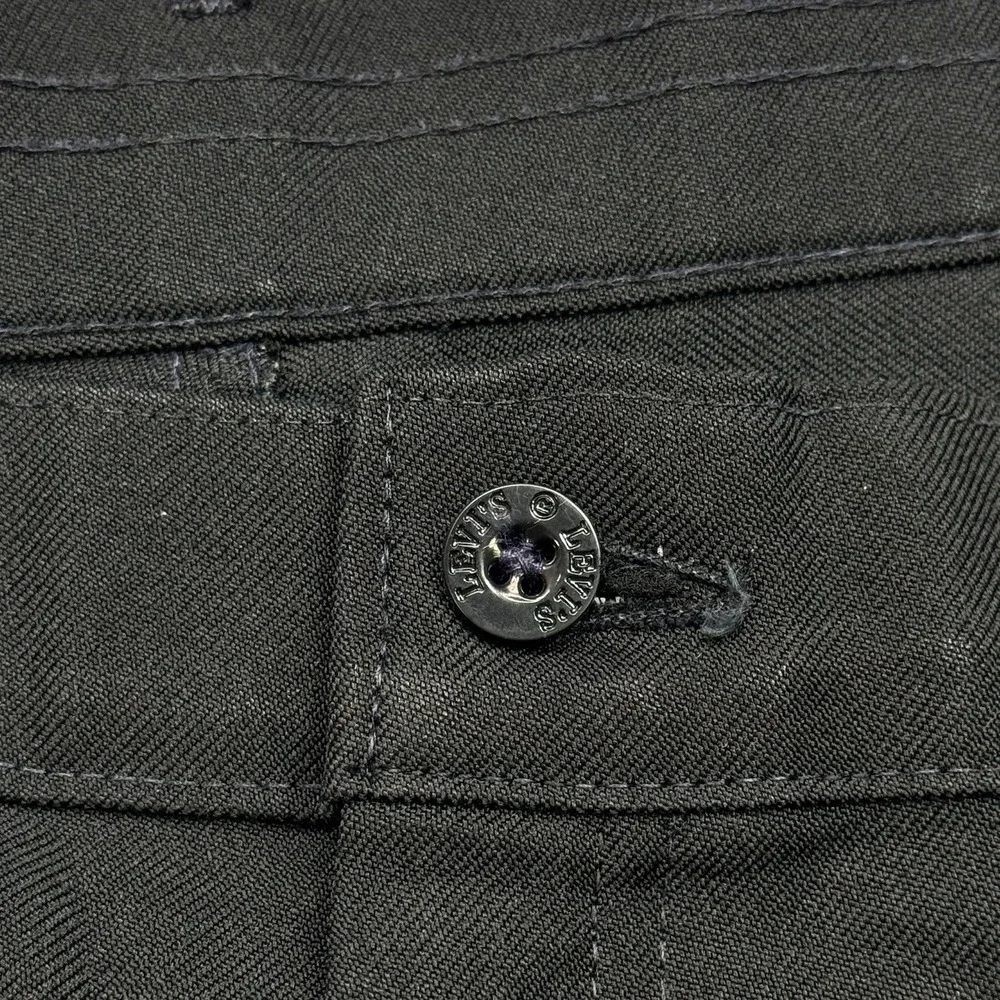 Vintage Levi's Men's Vintage Black Polyester Stretch Pants Gold Tab 36x31 Preppy